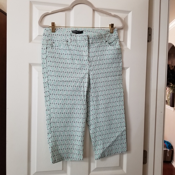 Midrise Stretch Capri Pants Mint Green 